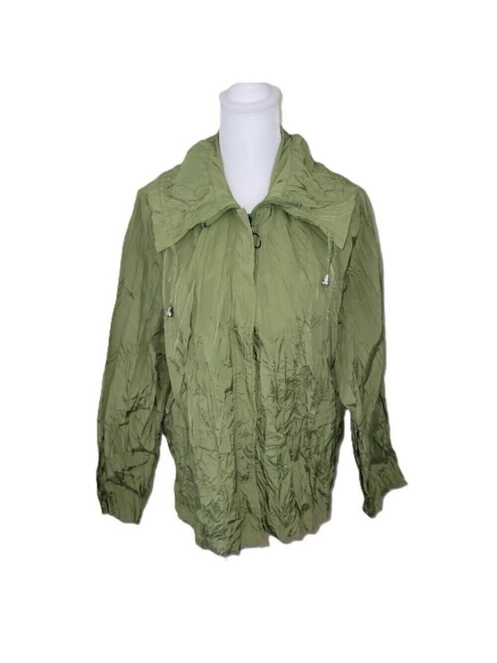 NWT Picadilly Fern Green Spring Jacket Crinkle Texture Fabric Women's Size M